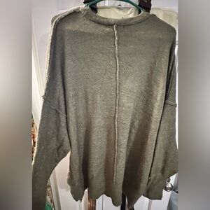 All About Cozy Sweater Pocket Top, size 2XL, olive